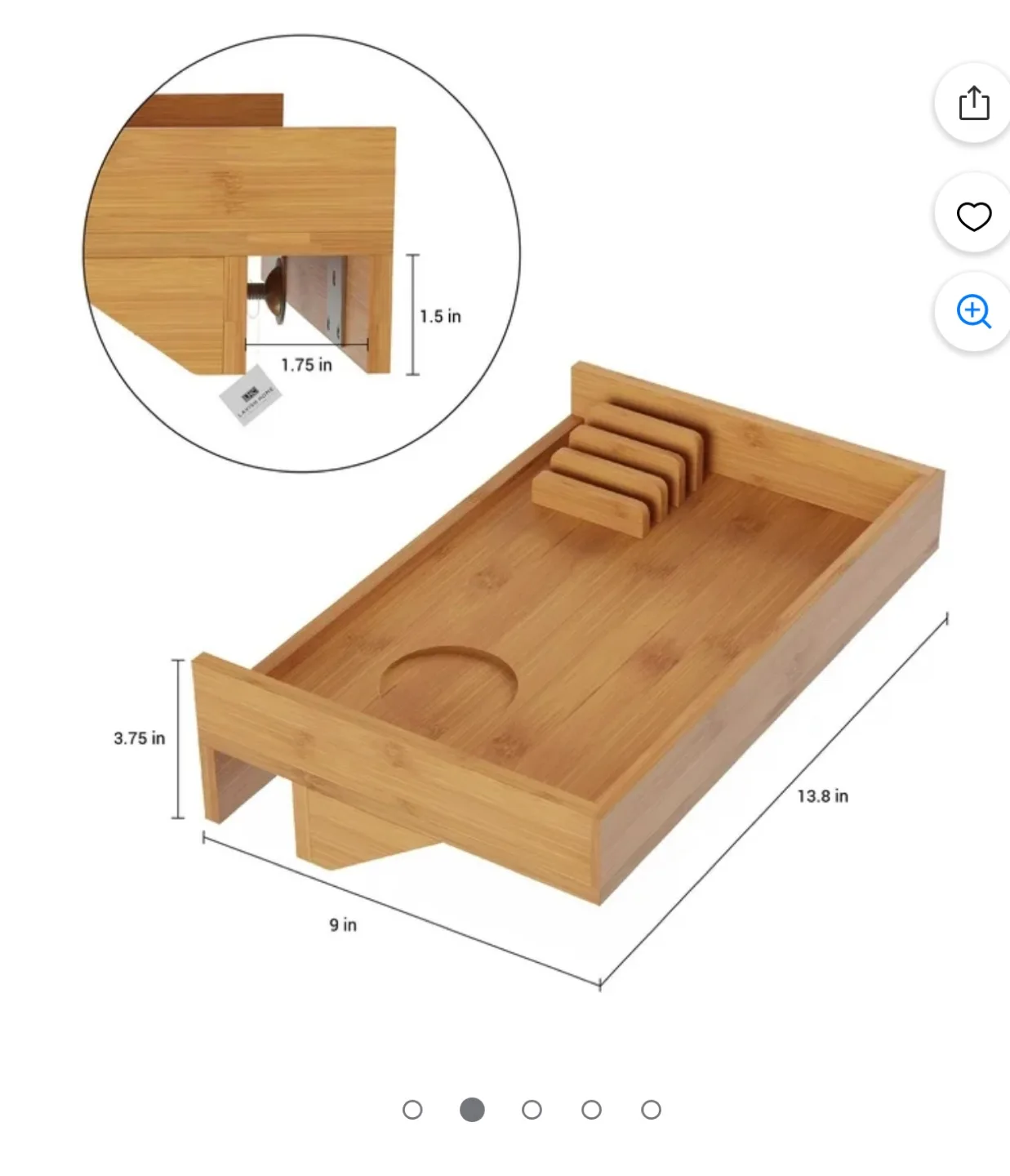 Bamboo Bedside Shelf - Nightstand Alternative image indicator(3)