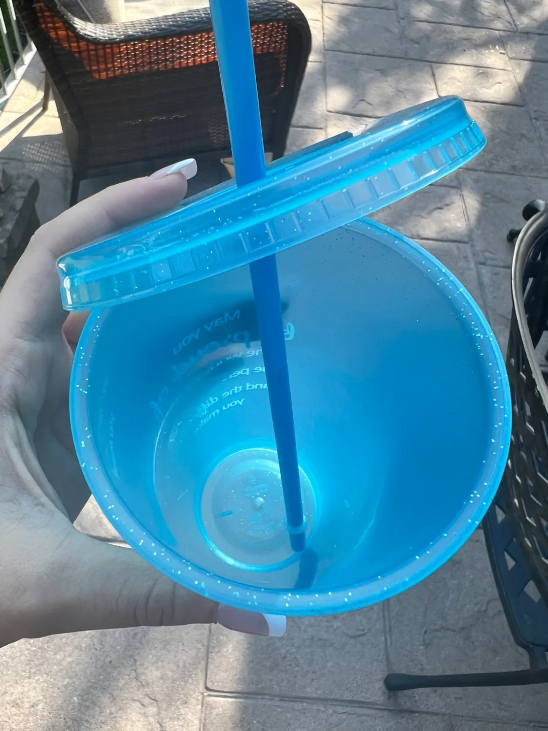 Blue Sparkle Tumbler Cup with Straw 24oz image indicator(4)