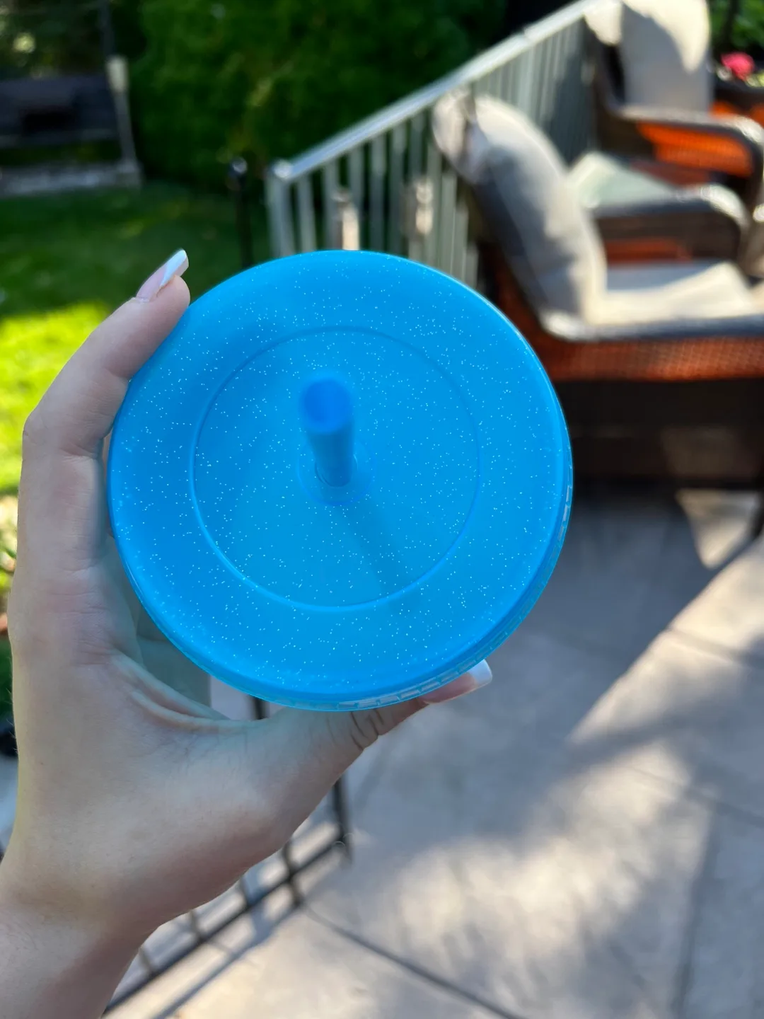 Blue Sparkle Tumbler Cup with Straw 24oz image indicator(3)