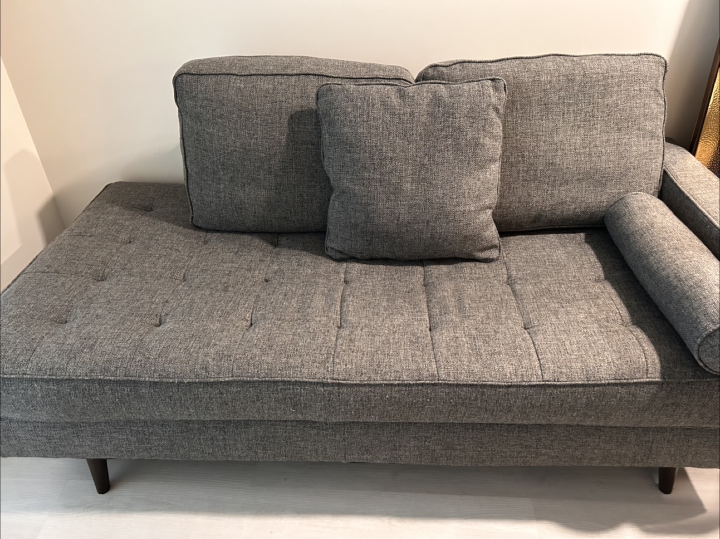 Grey Sectional Sofa with Pillows - photo 3