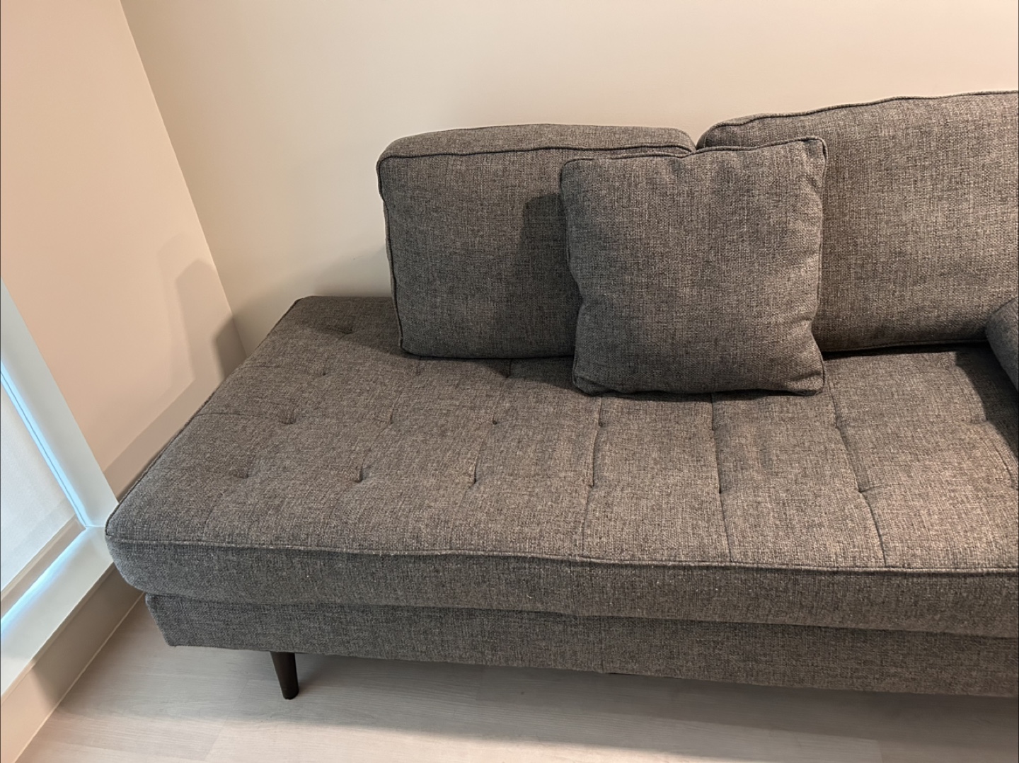 Grey Sectional Sofa with Pillows - photo 2