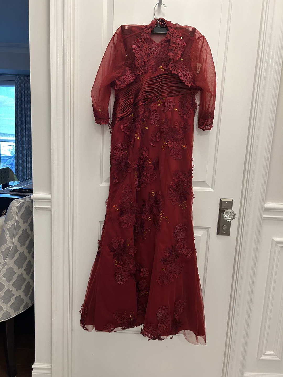 Burgundy Formal Dress with Bolero - photo 2