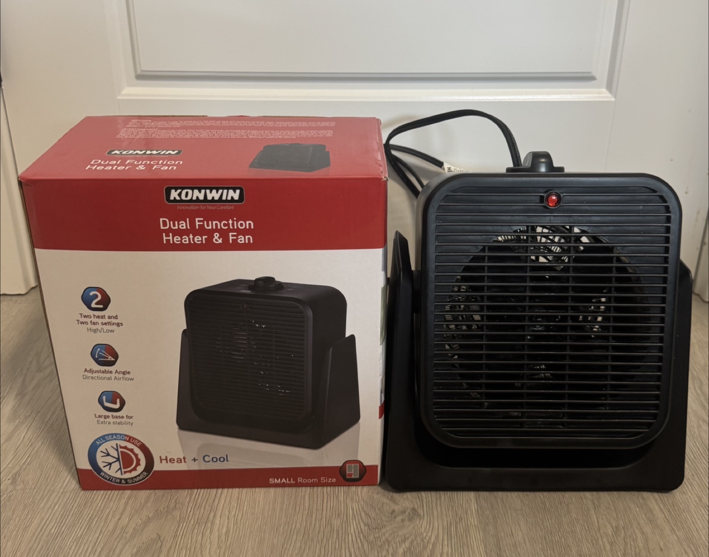 Konwin Dual Function Heater & Fan, Black