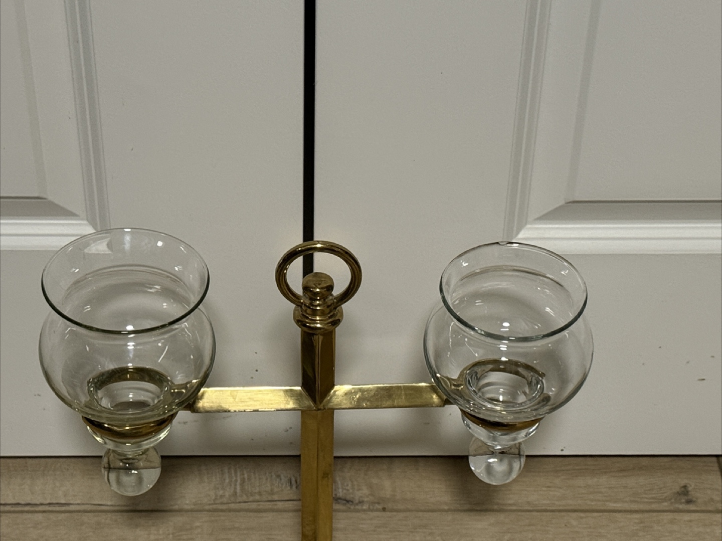Brass Candle Holder with Glass Cups - photo 3