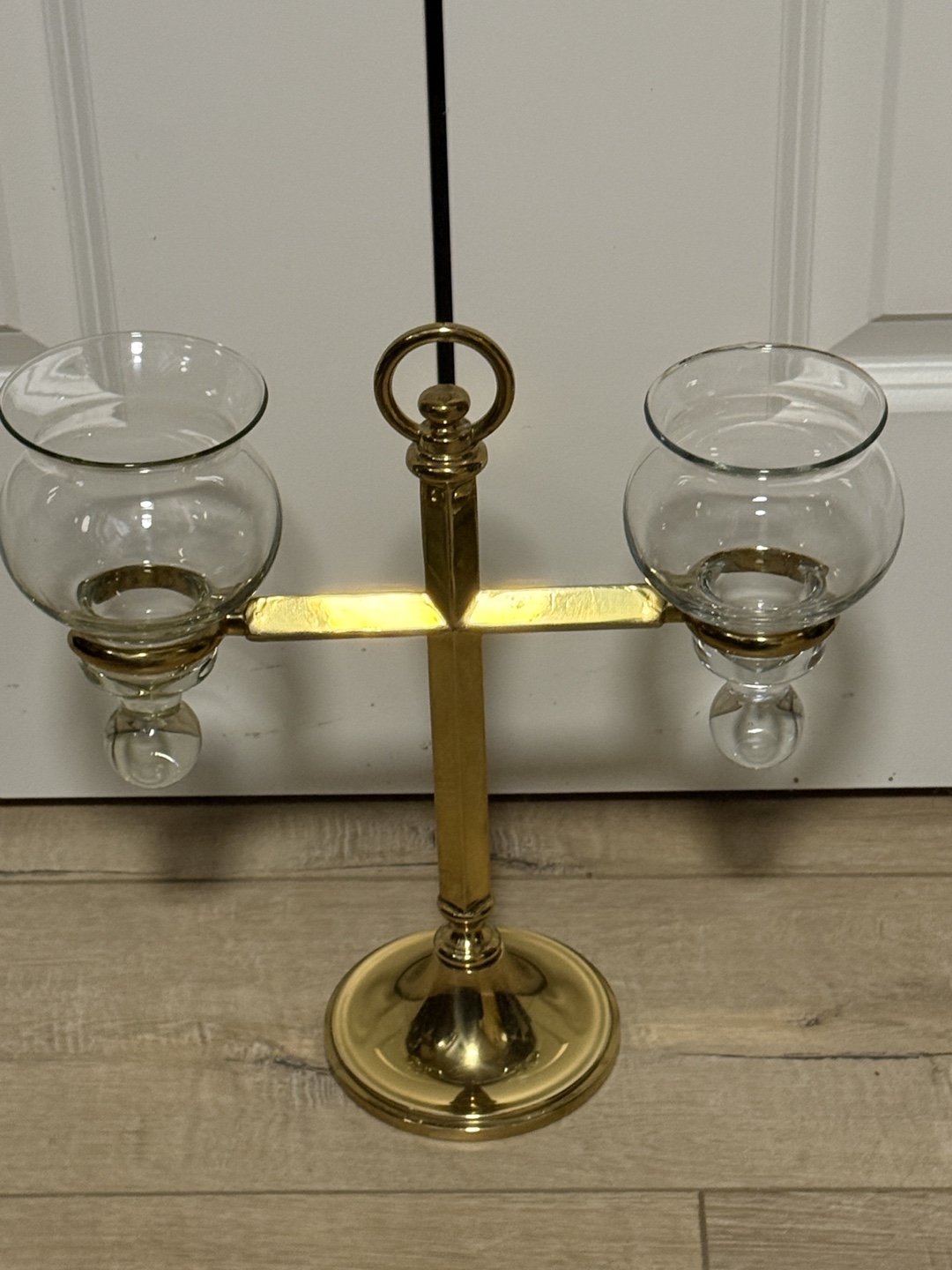 Brass Candle Holder with Glass Cups - photo 4