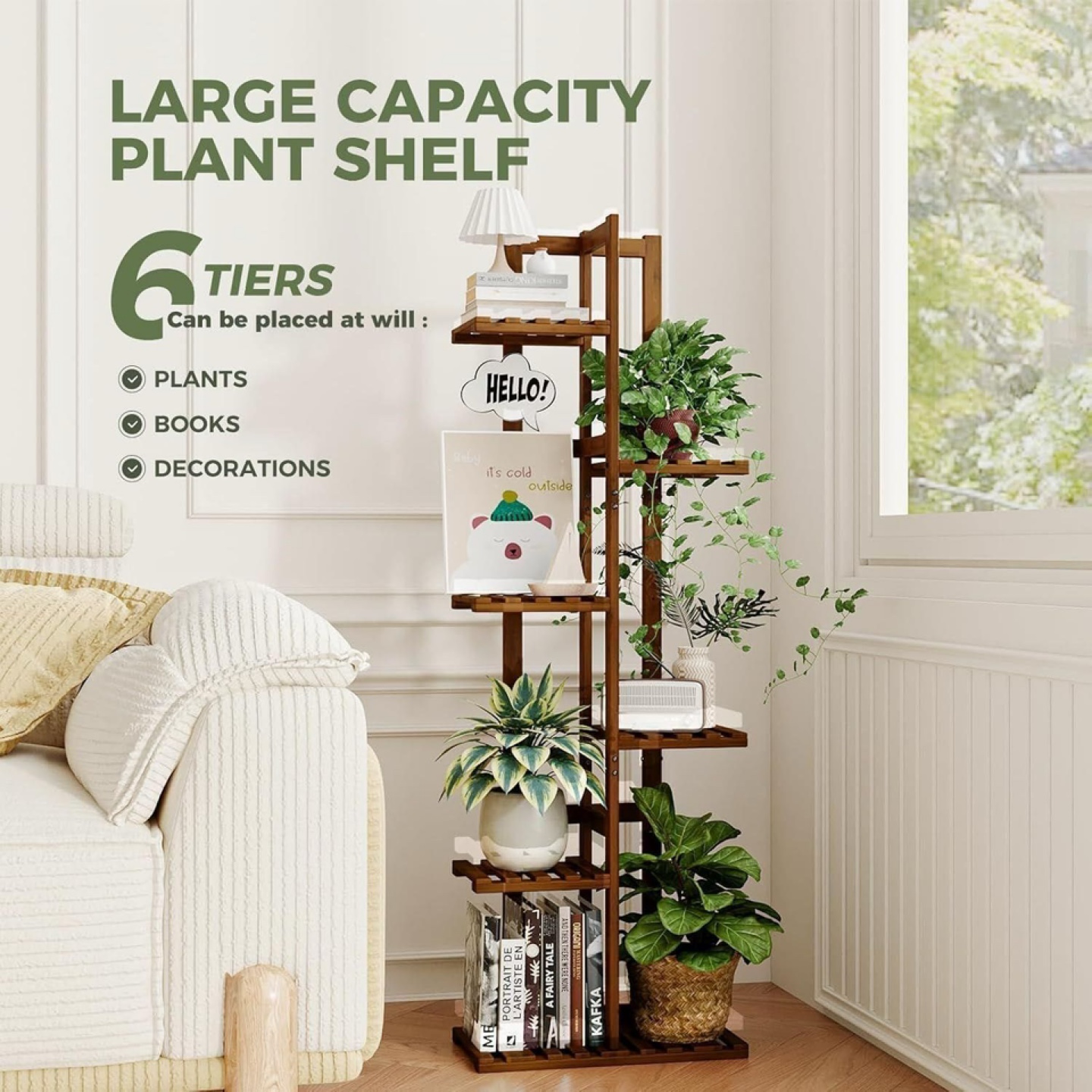 Bamboo 6-Tier Plant Shelf - photo 2