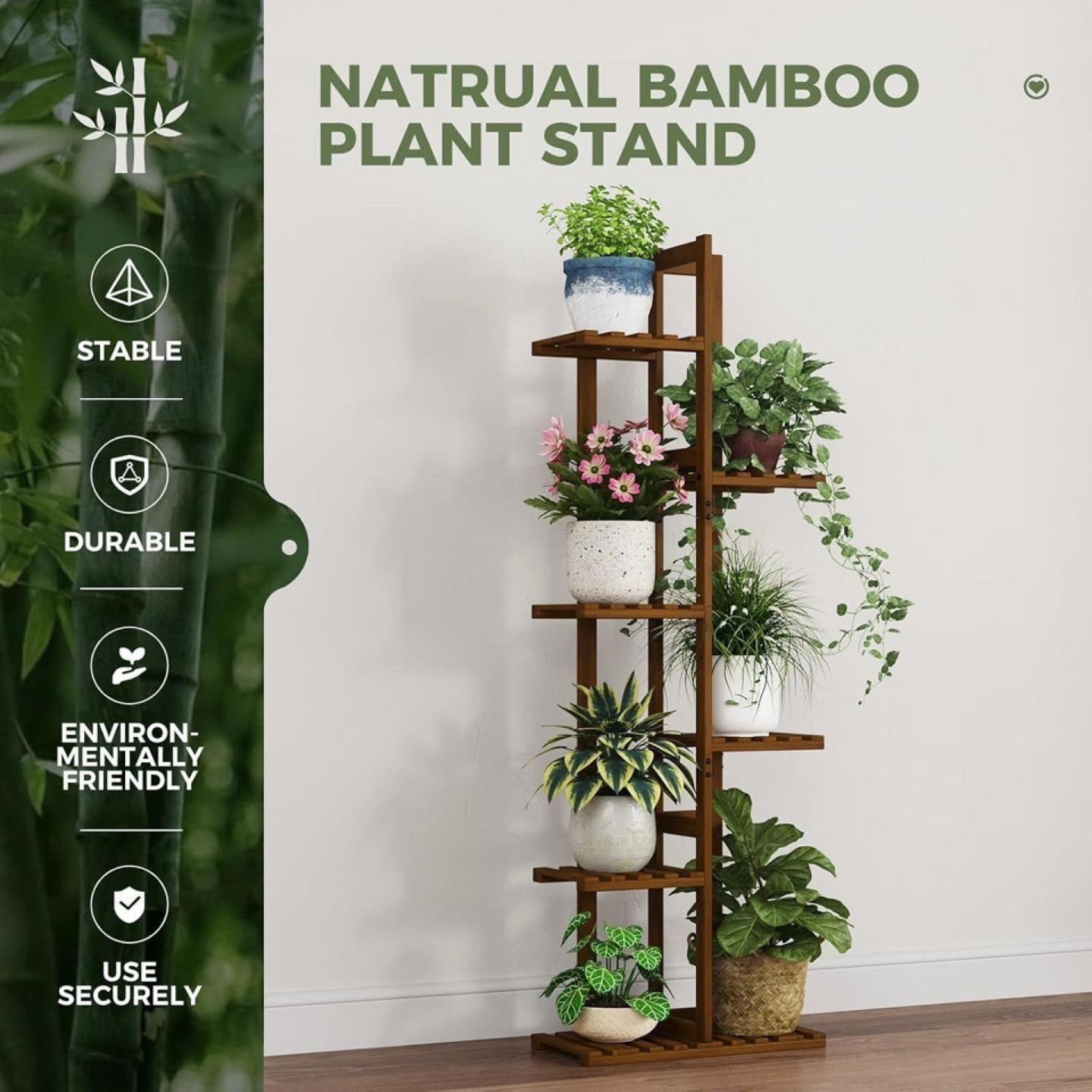 Bamboo 6-Tier Plant Shelf - photo 3