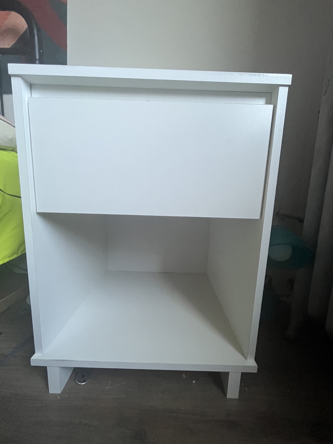 White Bedside Table with Drawer