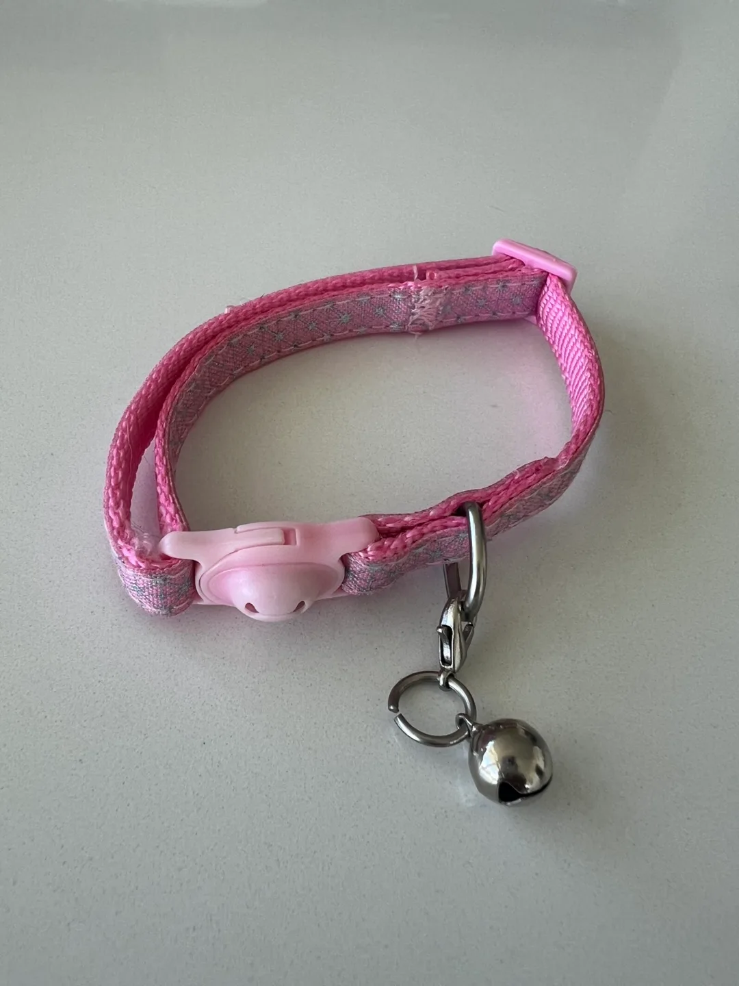 Pink Cat Collar with Bell thumbnail