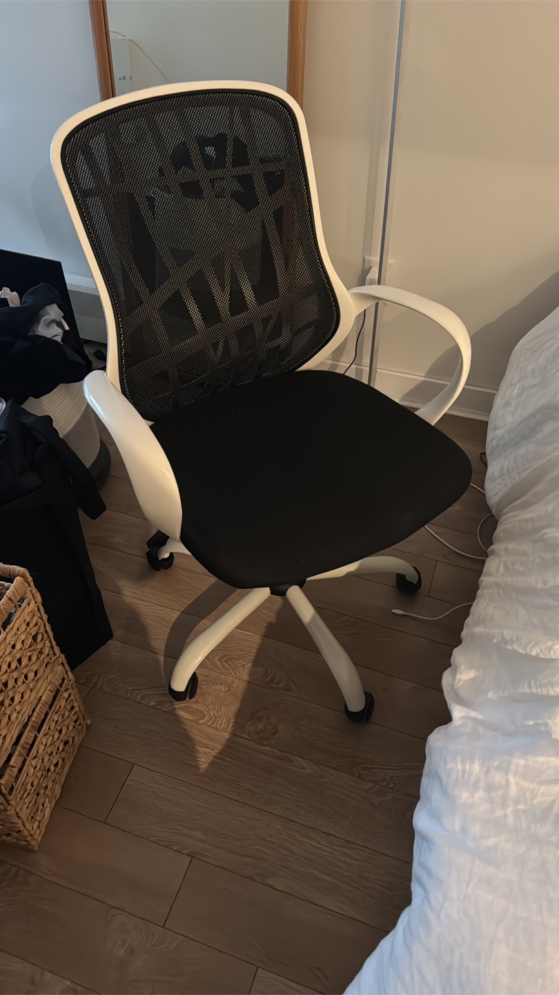 Office Chair - White Frame, Black Mesh