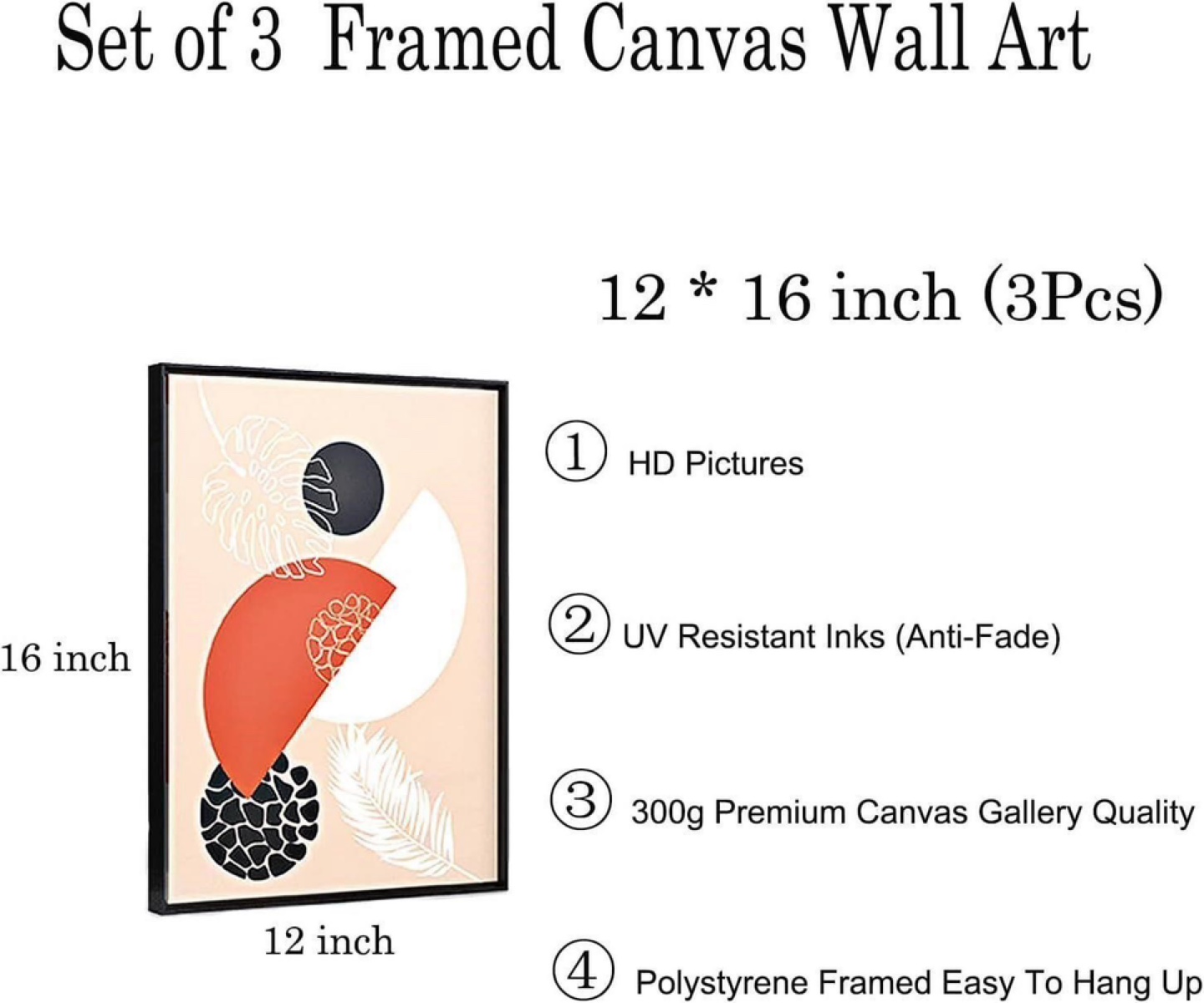 Framed Canvas Wall Art - Set of 3 - photo 3