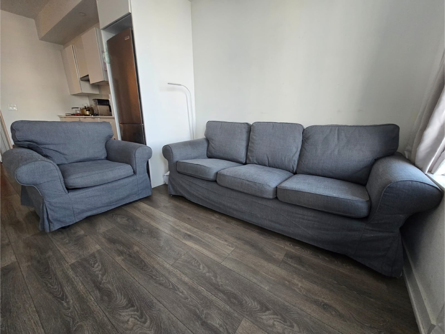 IKEA upland Sofa & Armchair - Grey