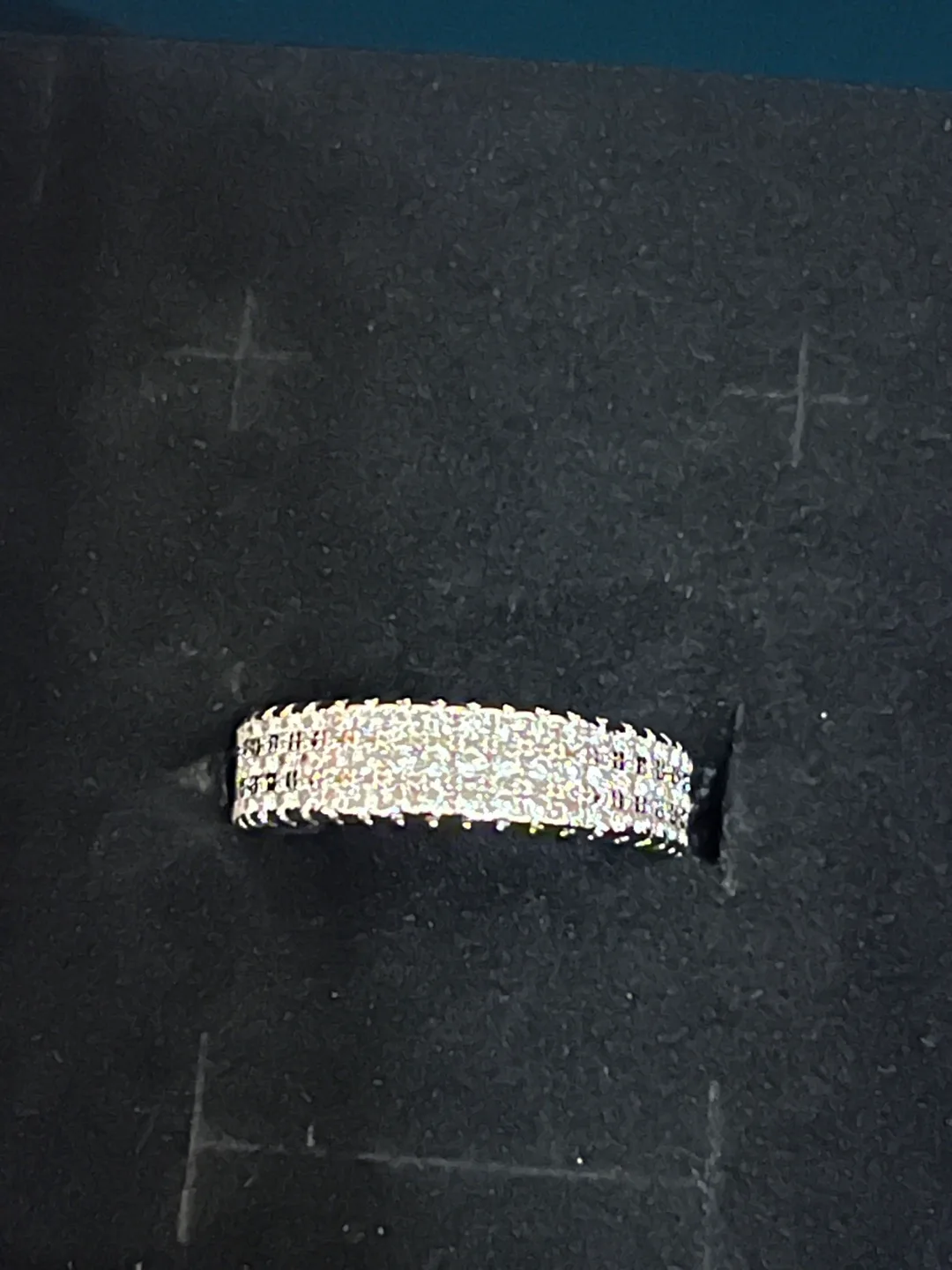 Sterling Silver Cubic Zirconia Three Row Eternity Band thumbnail