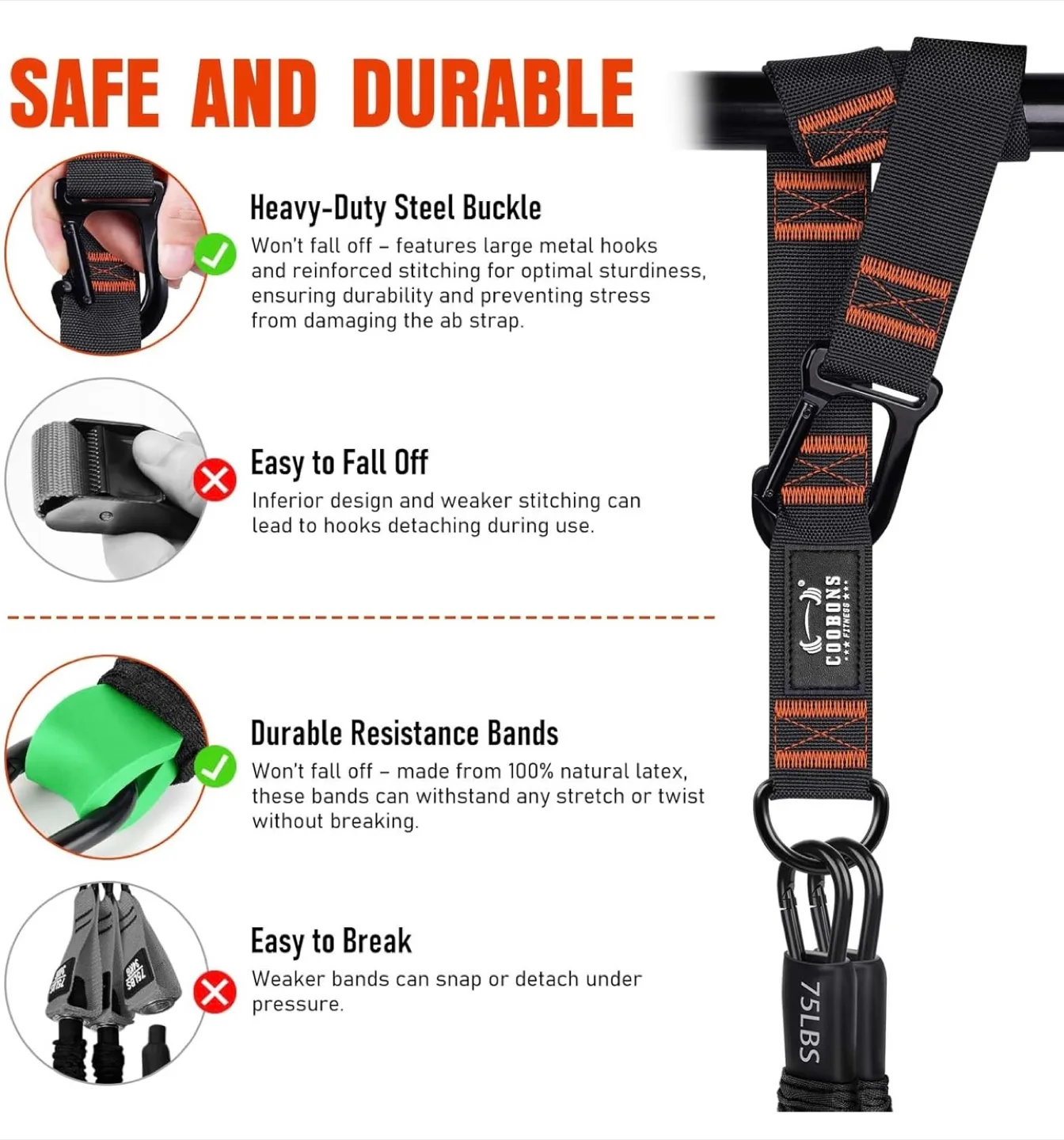 COOBONS Fitness Pull Up Assistance Bands - New image indicator(5)