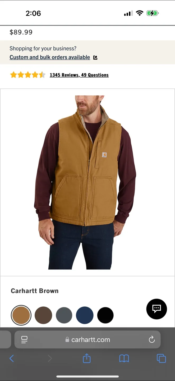 Carhartt Brown Vest thumbnail