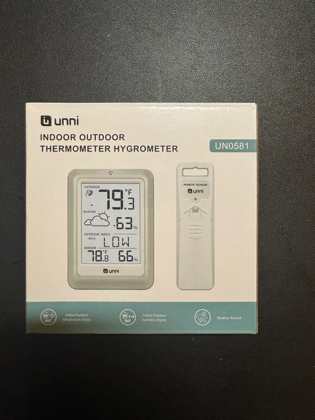 Unni Indoor Outdoor Thermometer Hygrometer UN0581 thumbnail