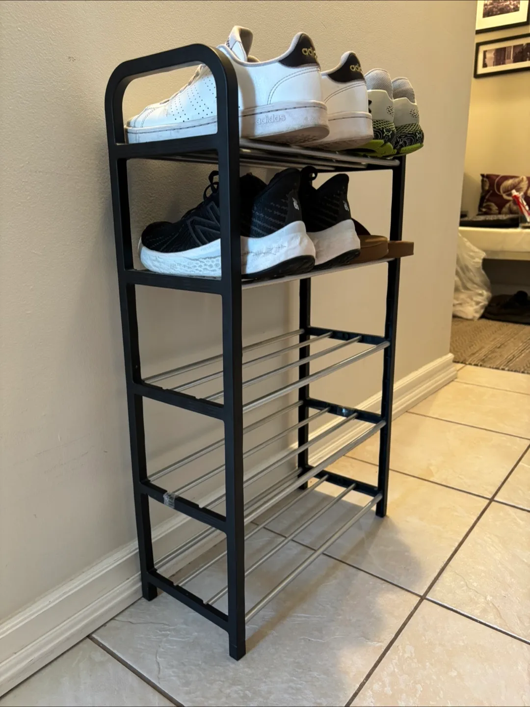 Black plastic Shoe Rack image indicator(3)