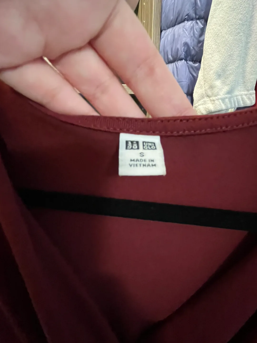 Uniqlo Maroon V-Neck Dress - Size Small image indicator(5)