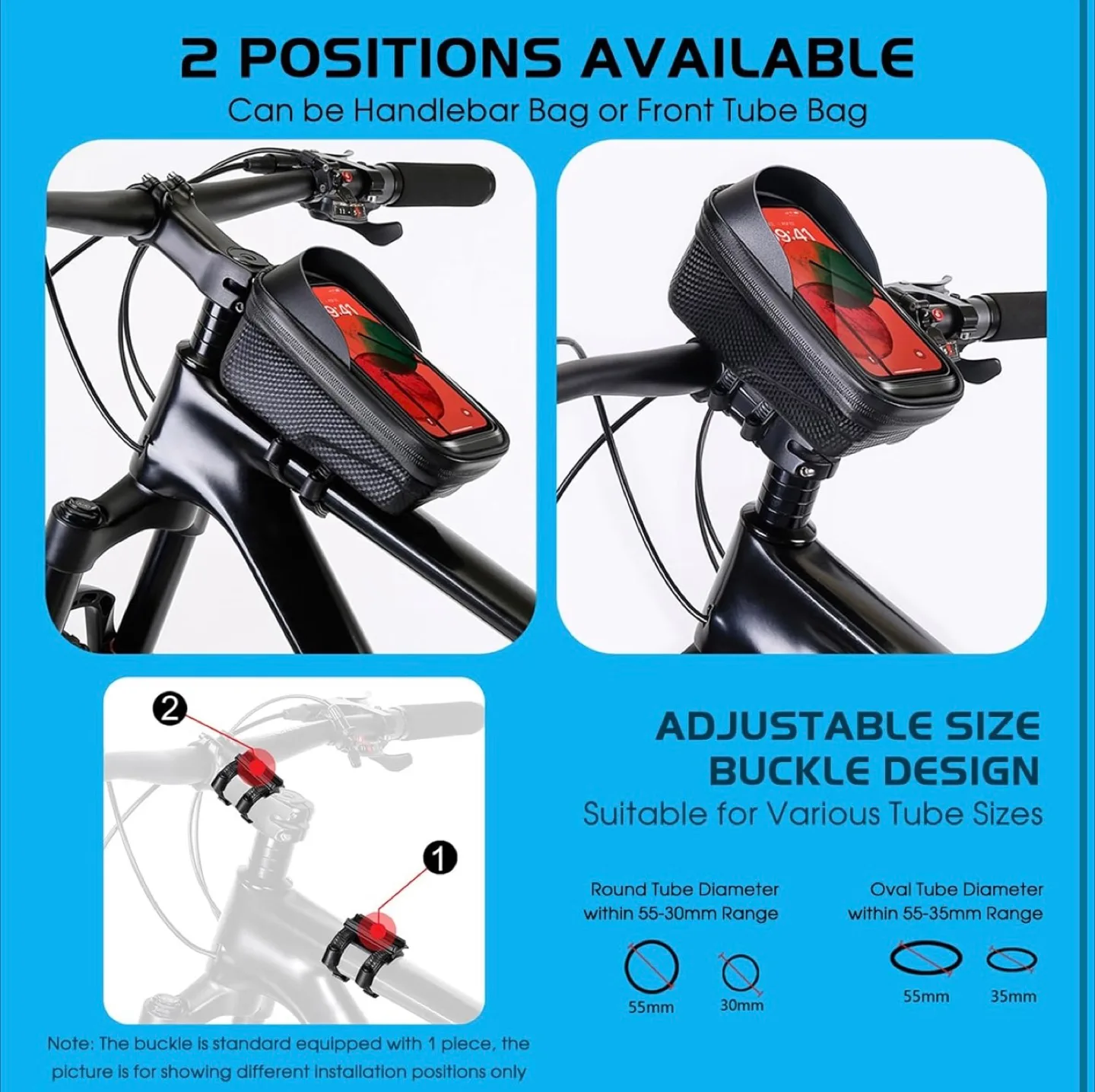 Bike Handlebar Bag - Waterproof Phone Mount image indicator(4)