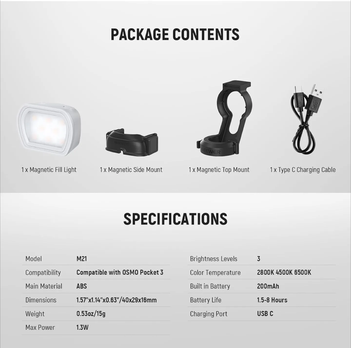 NEEWER Mini LED Fill Light for DJI Osmo Pocket 3 - New! image indicator(10)