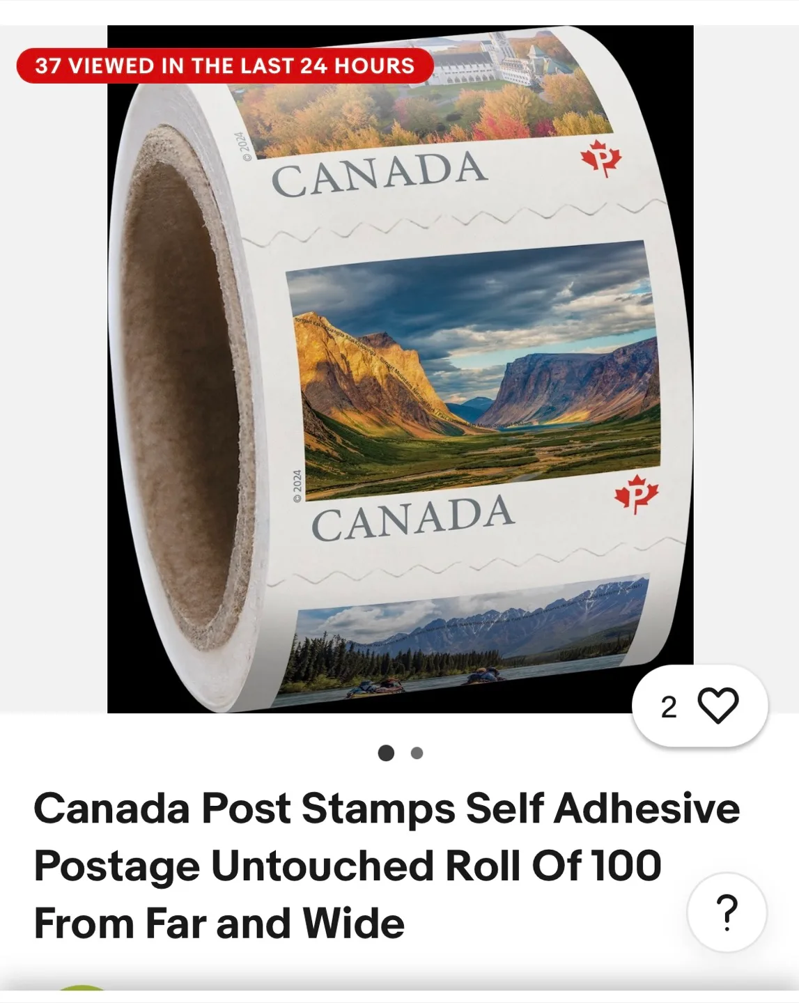 Canada Post Stamps - Roll of 100