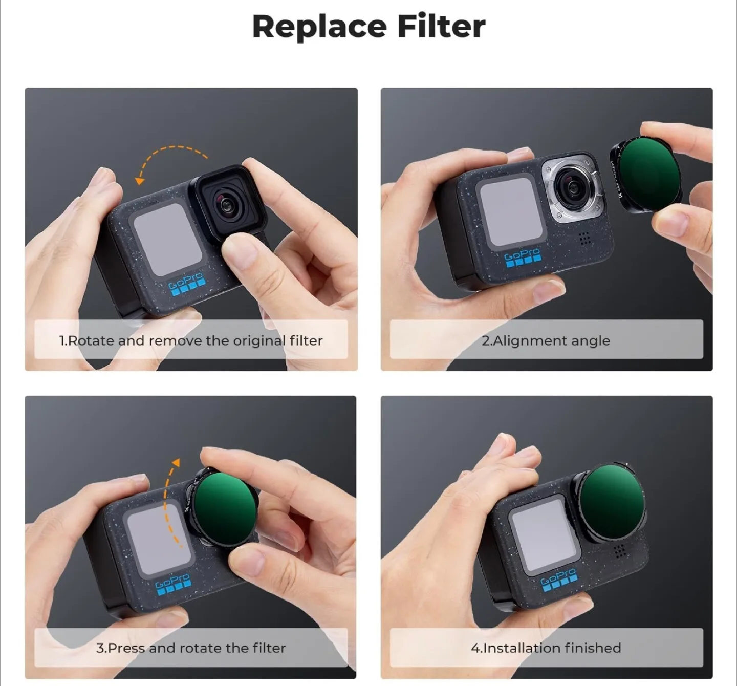 K&F Concept ND32-512 Lens Filter for GoPro Hero 13/12/11/10/9 image indicator(7)