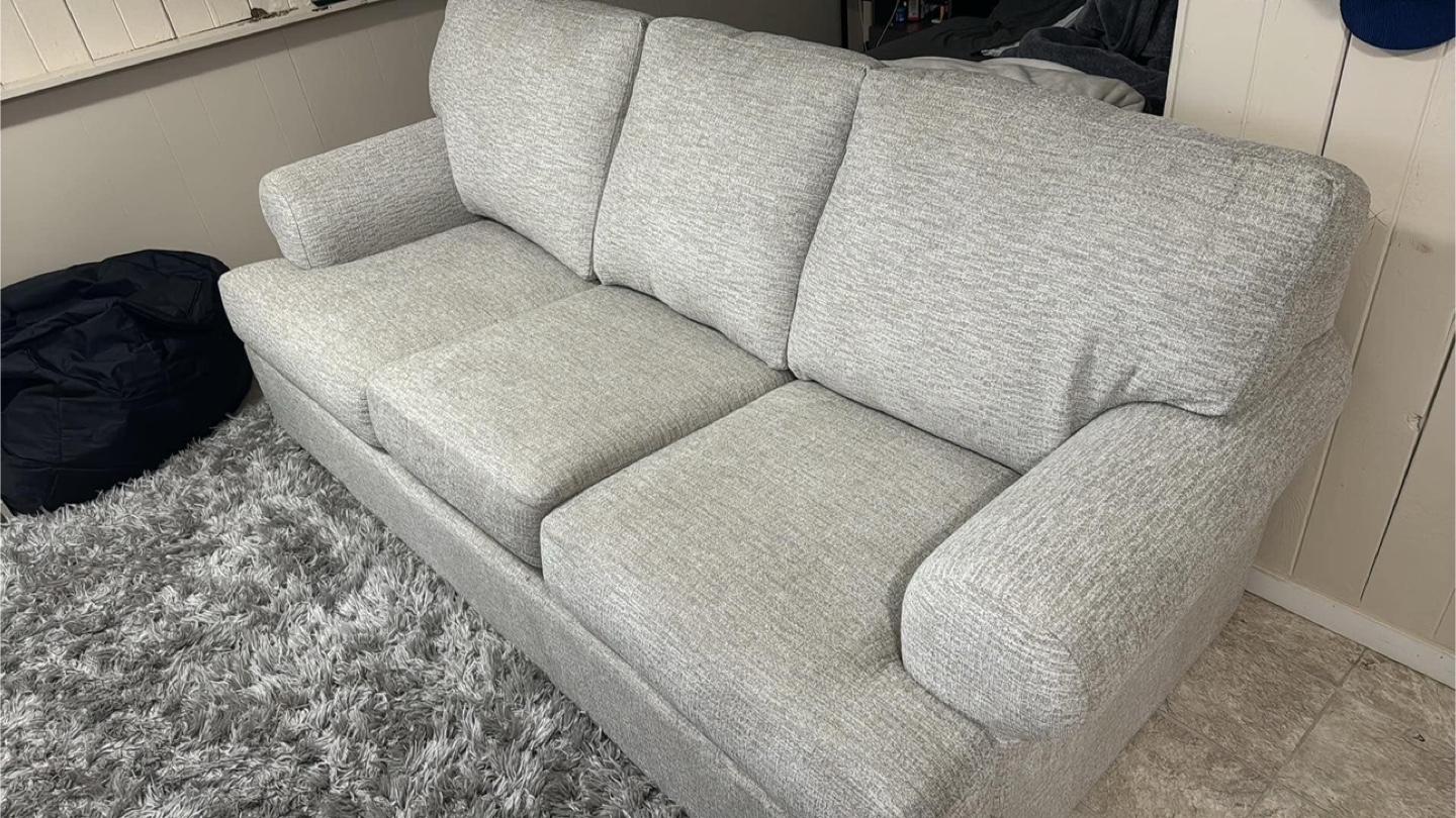 Light Grey Three-Seat Sofa