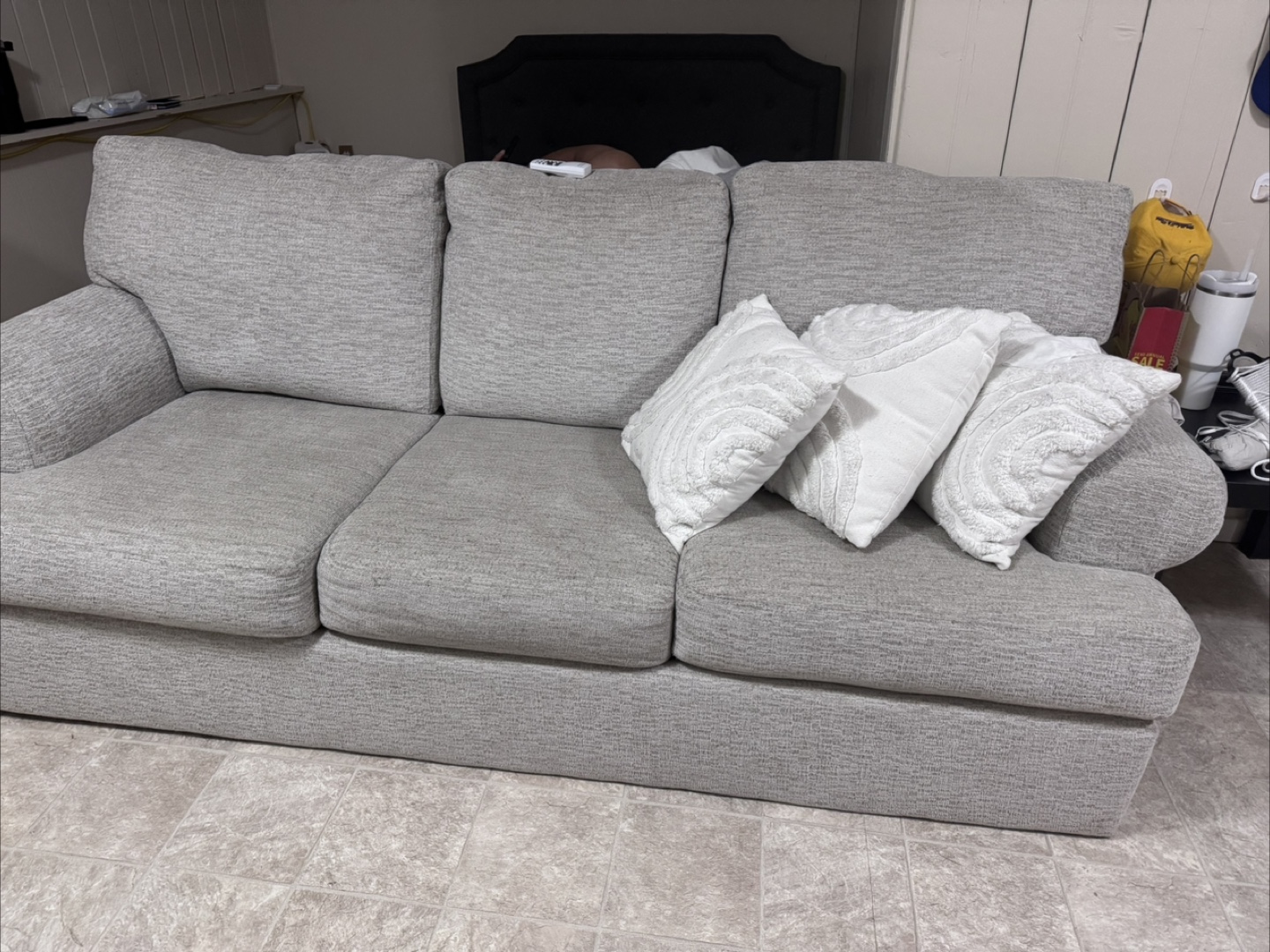 Light Grey Three-Seat Sofa - photo 2