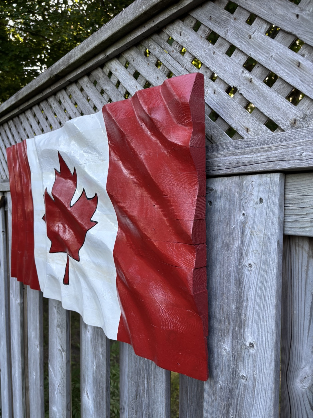 Wavy Wooden Canada Flag - photo 3