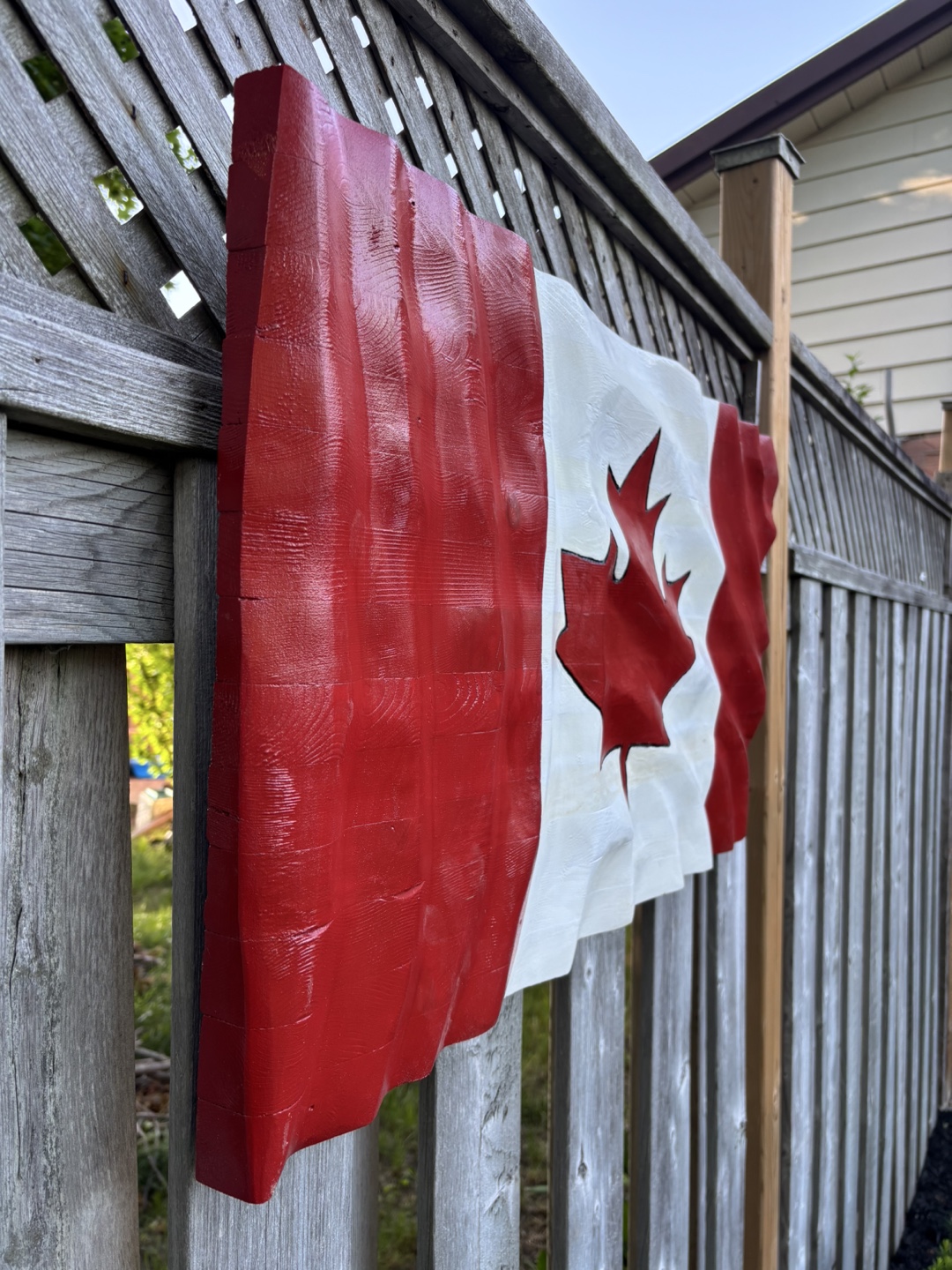 Wavy Wooden Canada Flag - photo 2