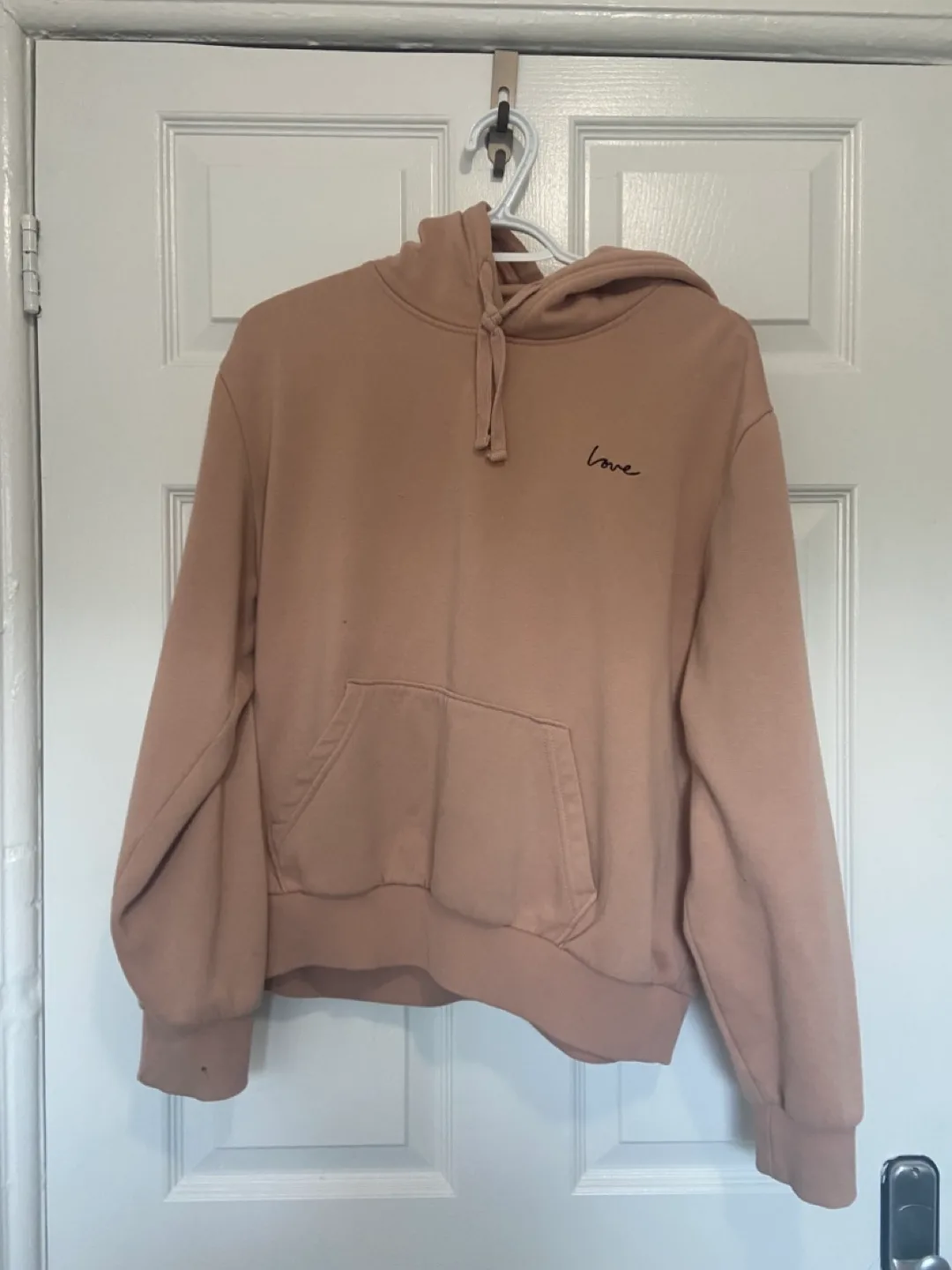 Light Pink Hoodie with 'Love' Detail thumbnail