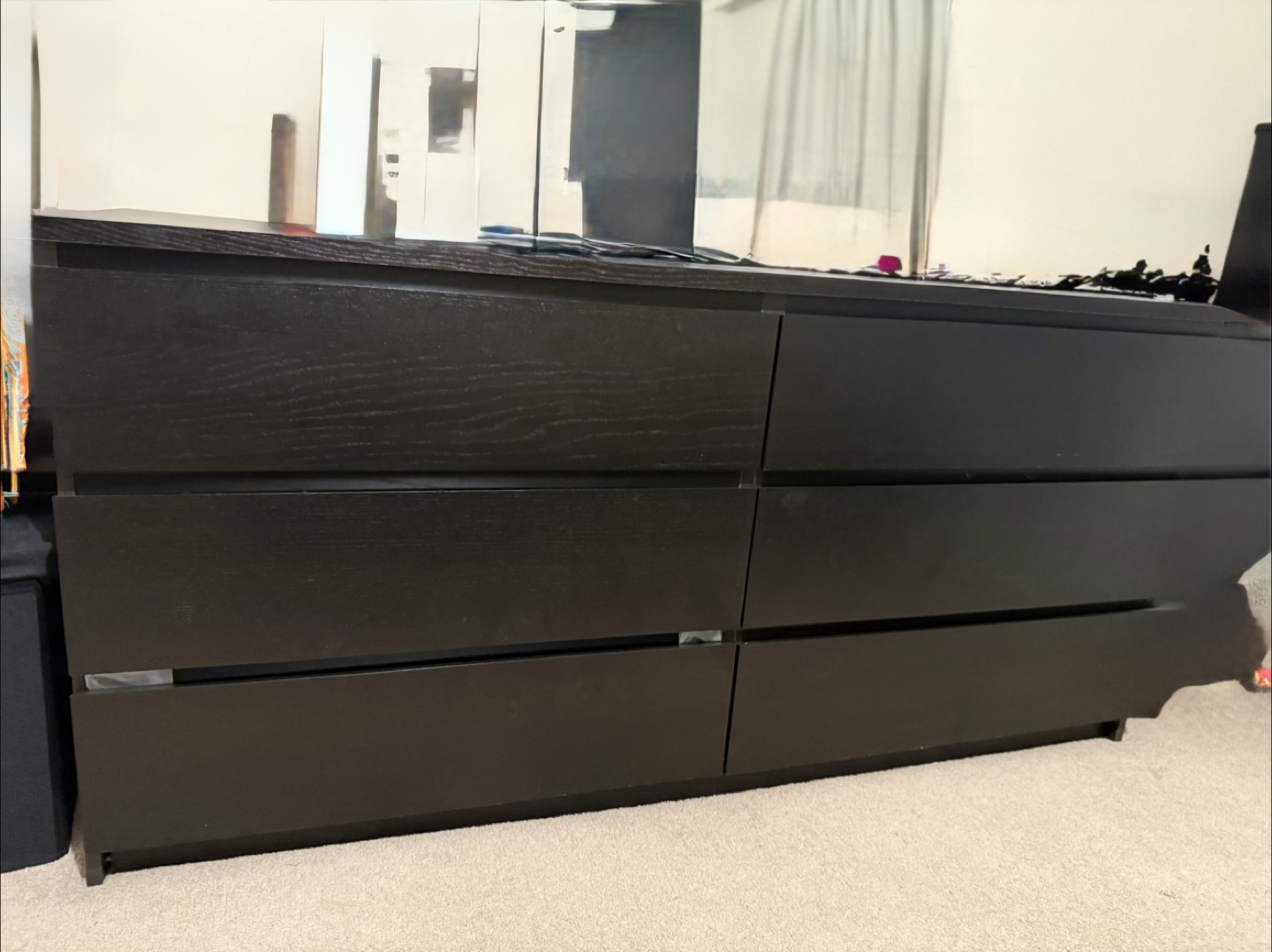 Ikea MALM Black-Brown Bed Frame + Dresser - photo 2