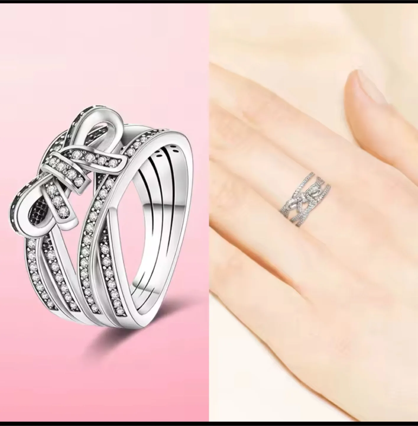 Bow Ring Sterling Silver 925 thumbnail