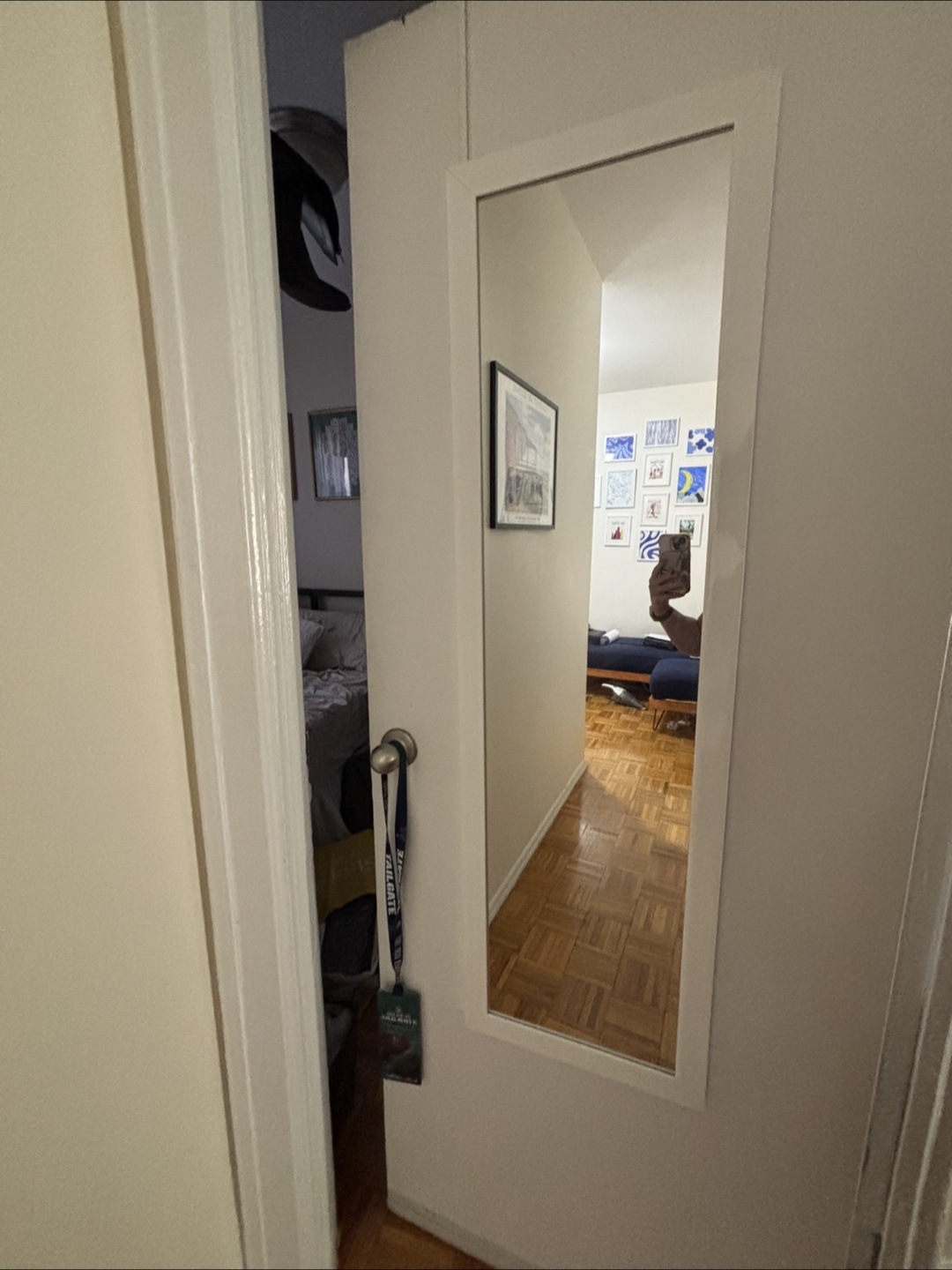 White Framed Door Mirror