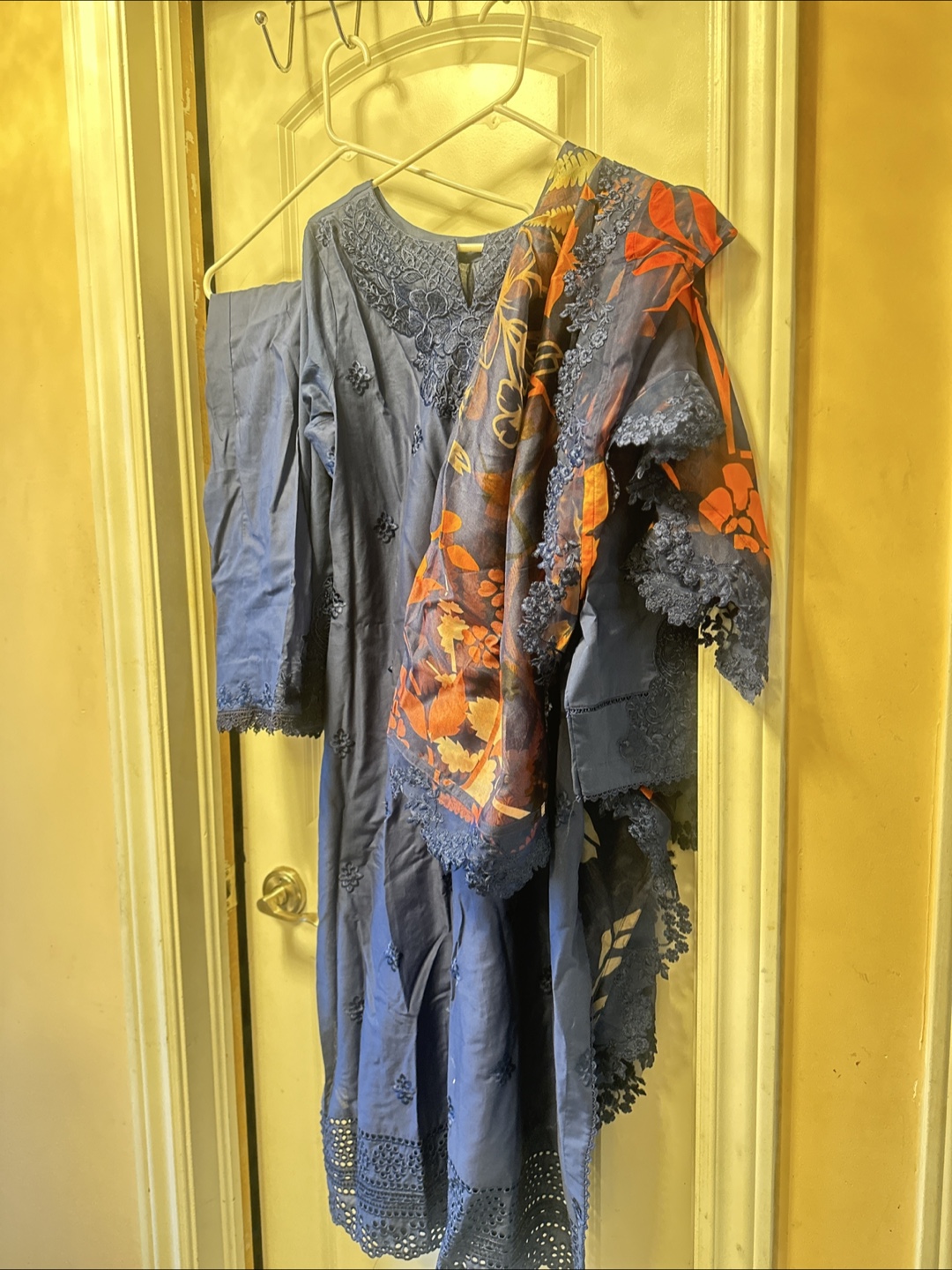 Blue Embroidered Shalwar Kameez