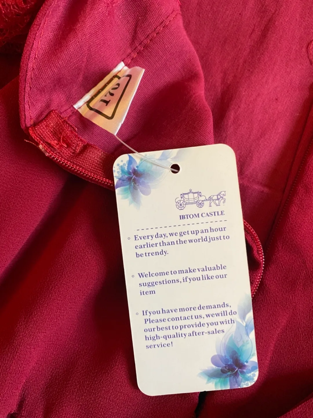 BNWT Burgundy Lace Sleeve Maxi Dress S/XS image indicator(6)