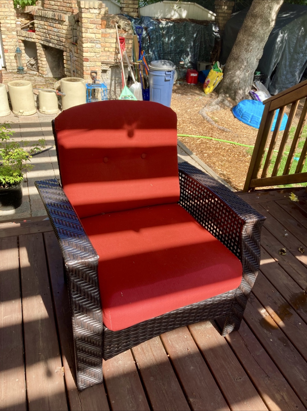 Outdoor Wicker Patio Set - Red Cushions - photo 3