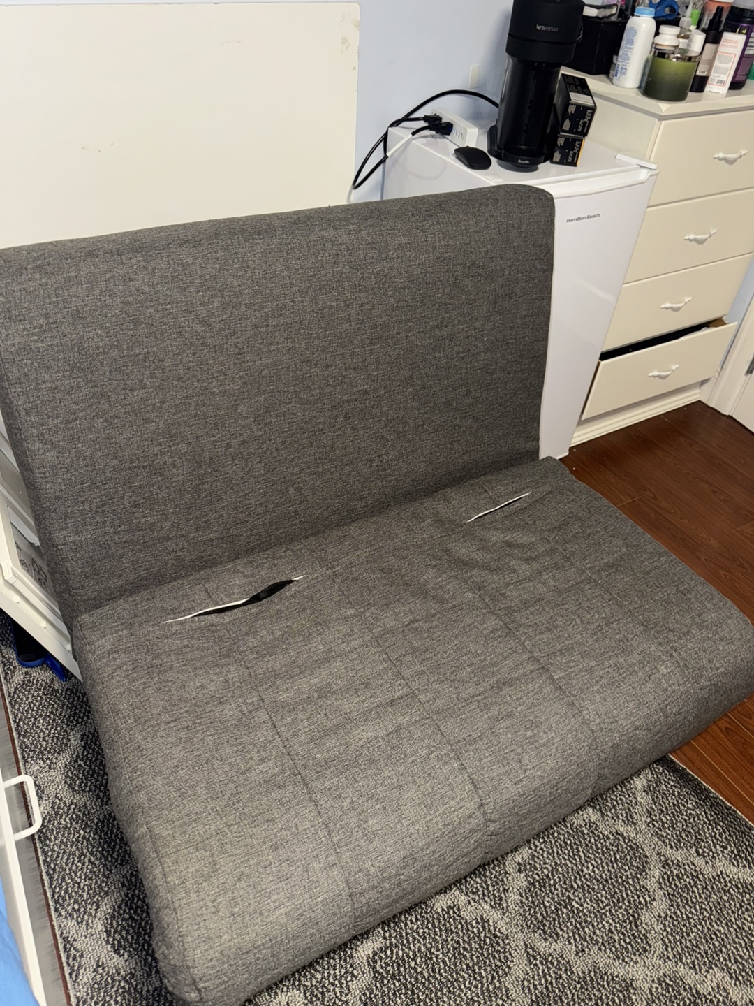 Grey Convertible Sofa Bed Chair - photo 2