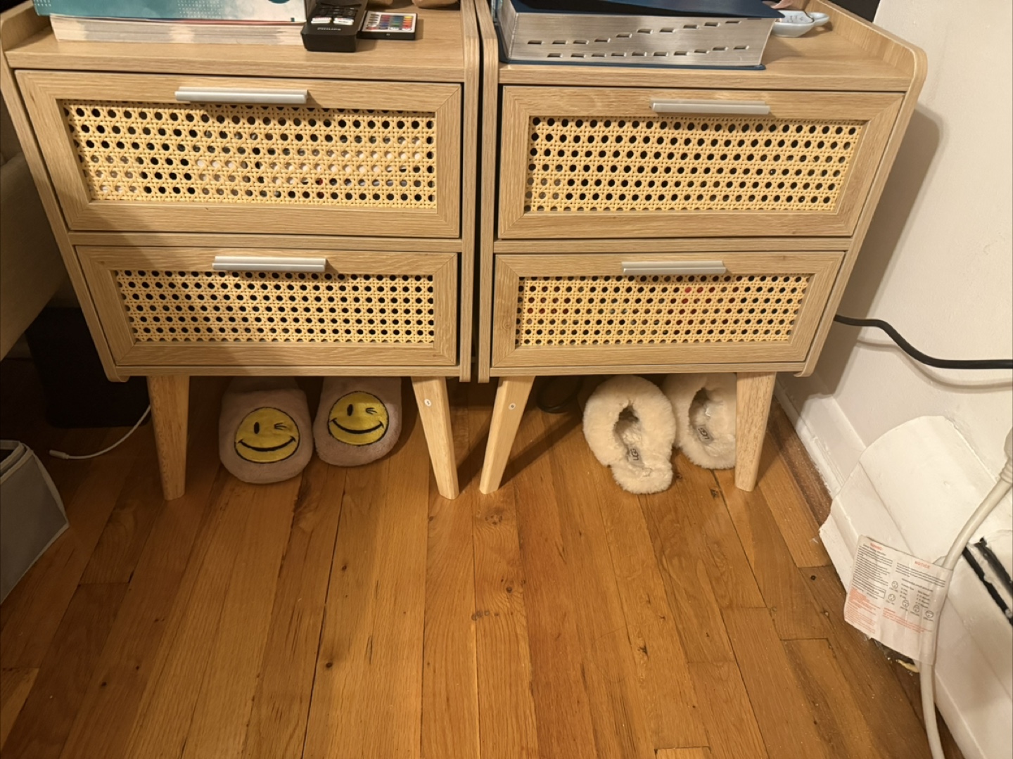 Rattan Nightstand with 2 Drawers