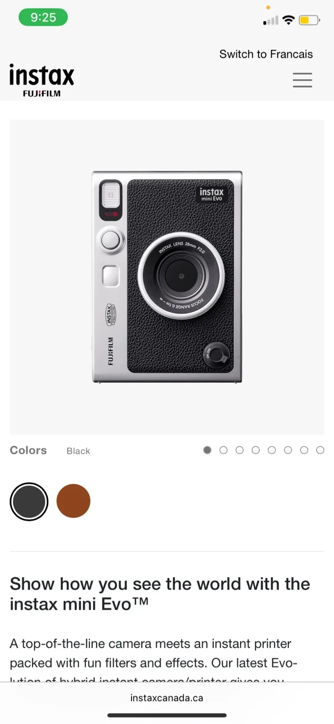 Fujifilm Instax Mini Evo Hybrid Instant Camera (New) image indicator(7)