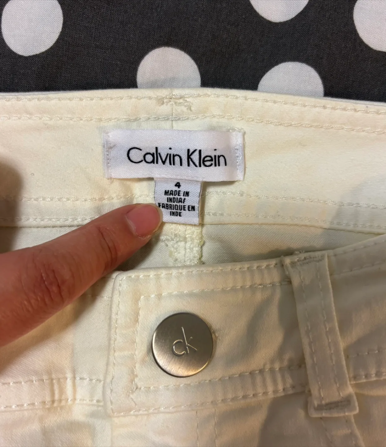 Brand new CK off white cotton Pants - Size 4, essential skinny. image indicator(2)