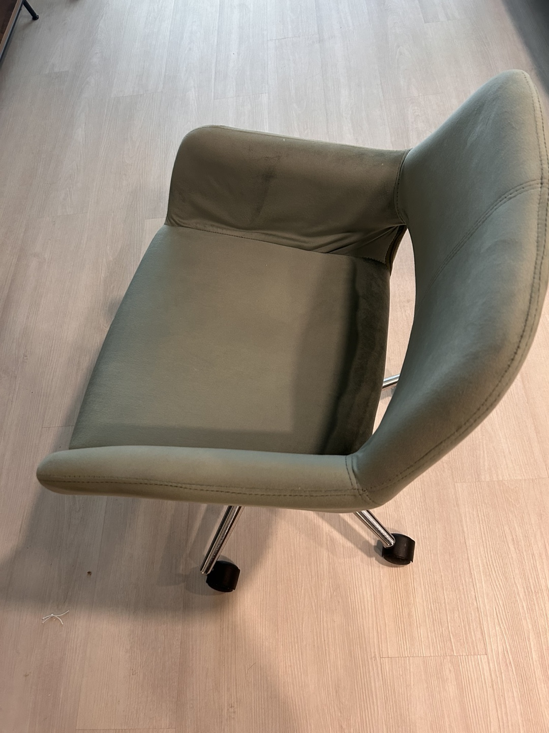 Green Velvet Office Chair - photo 2