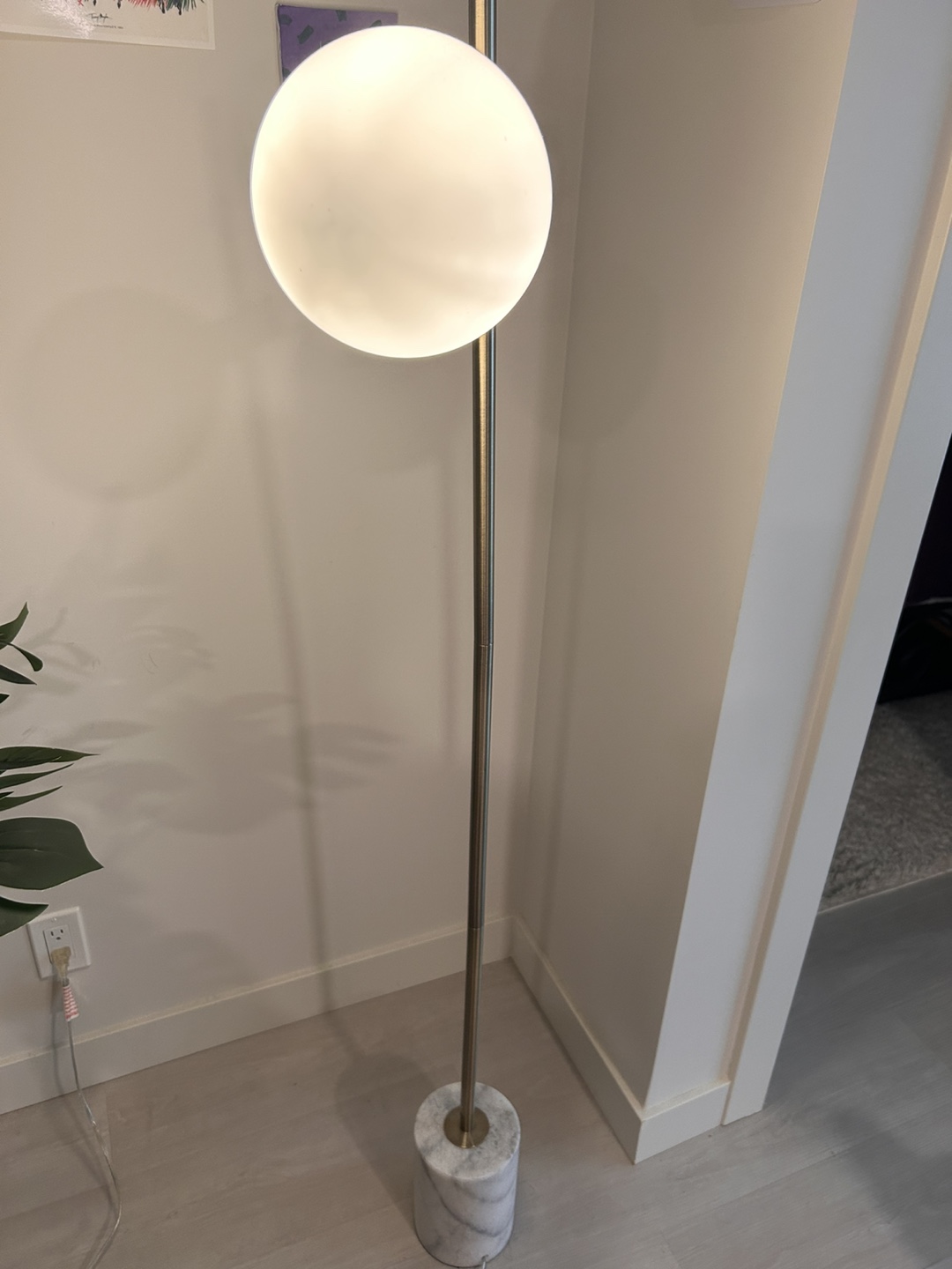Globe Floor Lamp with Marble Base - photo 2