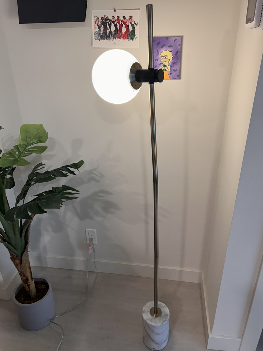 Globe Floor Lamp with Marble Base
