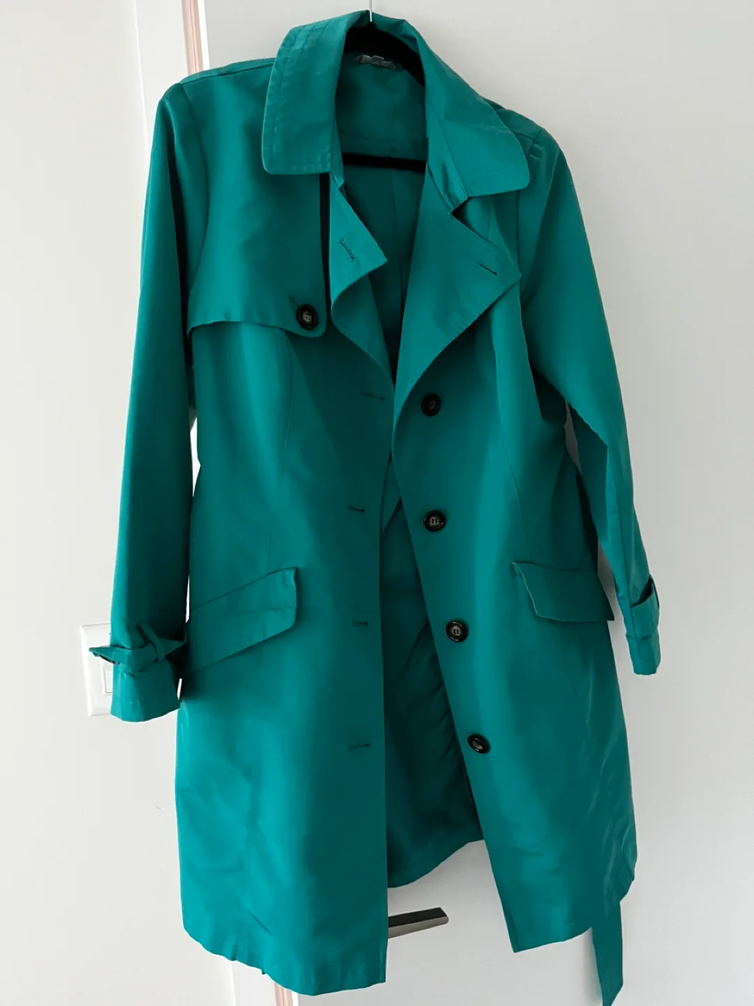 M&S Woman Teal Trench Coat - Size 16 thumbnail