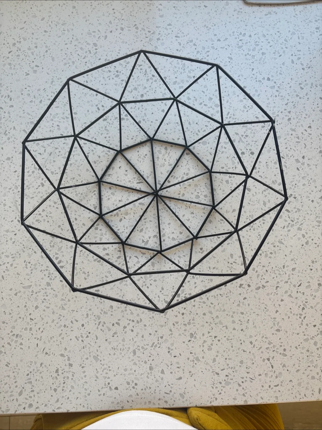 Geometric Metal Fruit Bowl - Black thumbnail