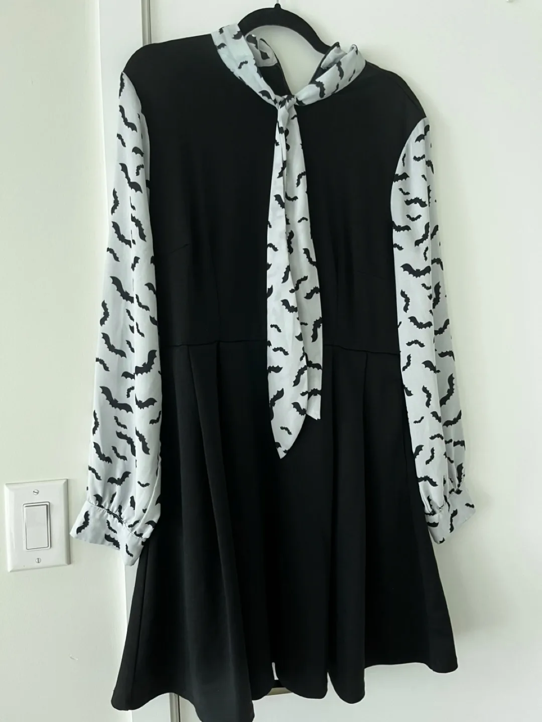 Smak Parlour Black Bat Print Dress - XL thumbnail