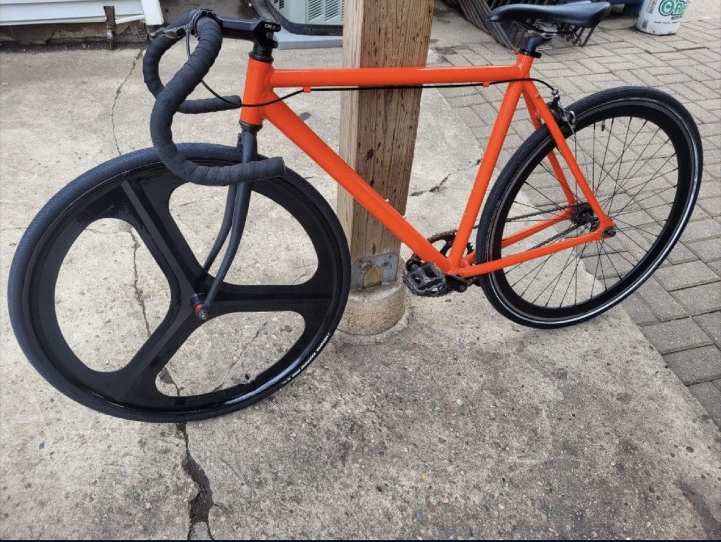 Orange Fixed Gear Bicycle