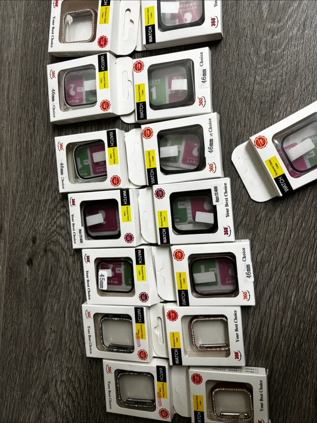 New 360° Apple Watch 45/46mm Tempered Glass Case image indicator(2)