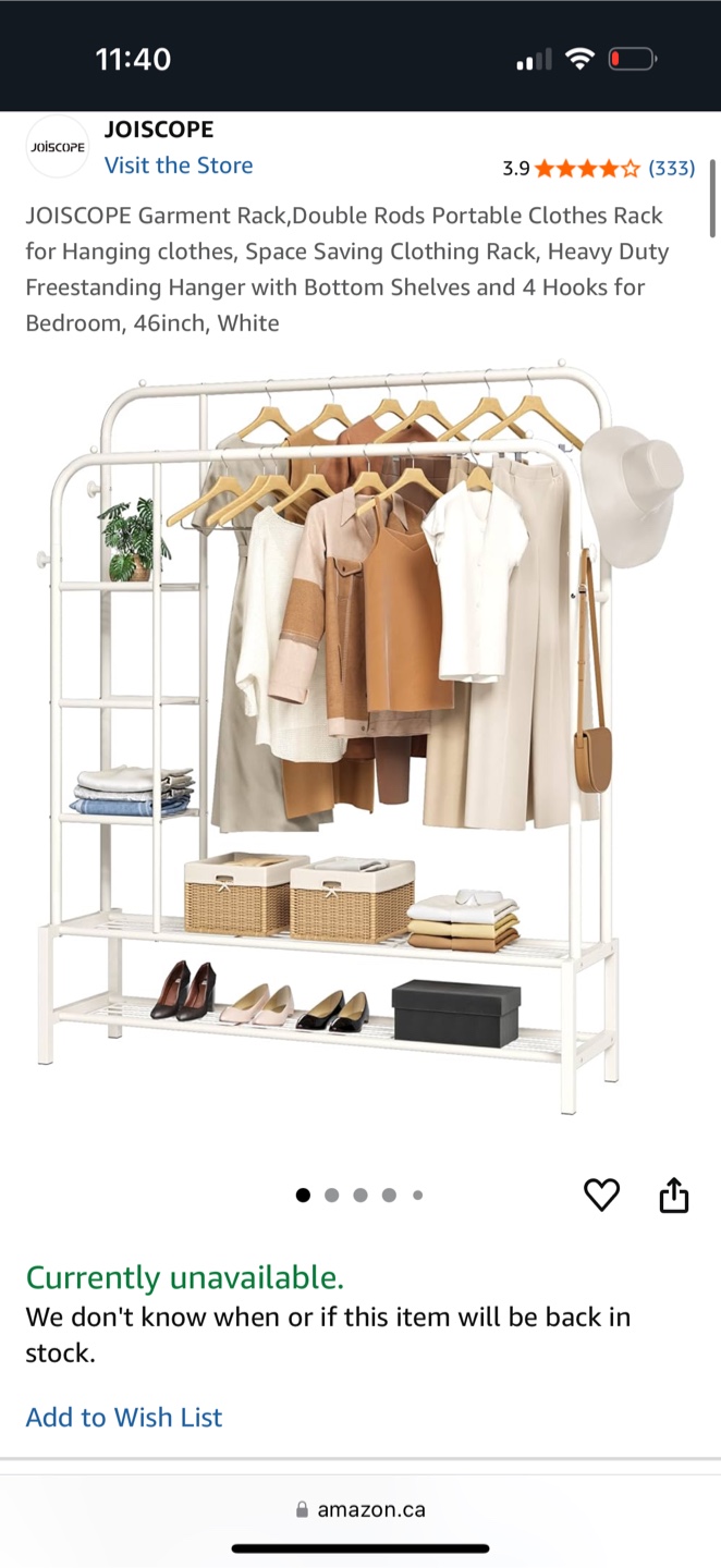 White Metal Clothing Rack